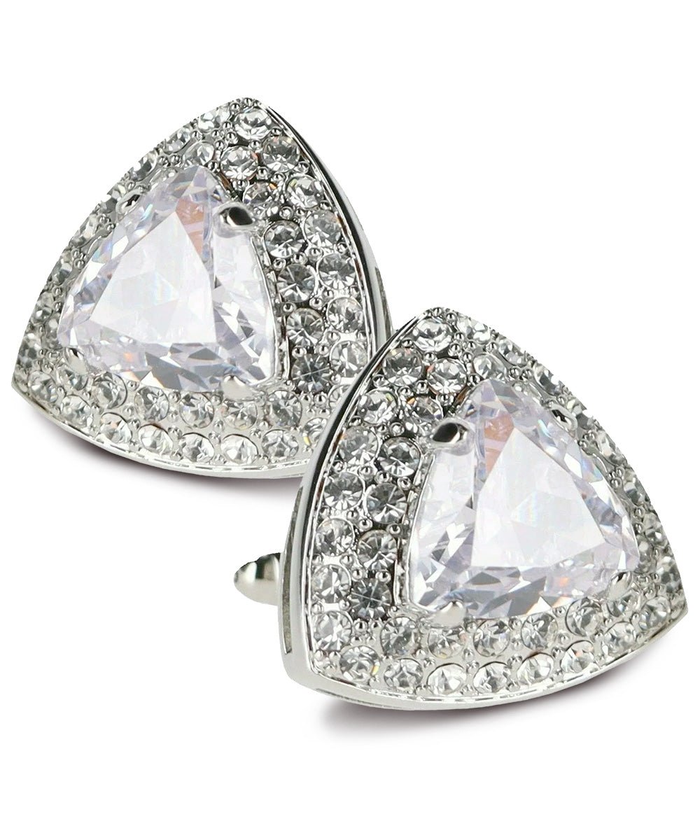 BLING Colorstone Cufflinks with Triangular Crystal in a Box by Vittorio Vico (CL72XX) (CL - 7203) for Independent Retail Stores by Dubal Brothers