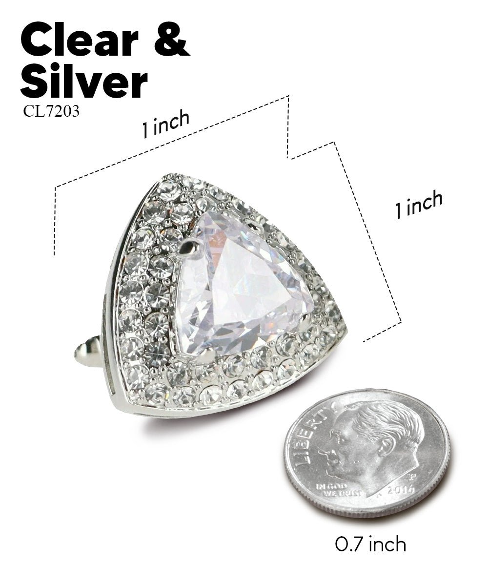 BLING Colorstone Cufflinks with Triangular Crystal in a Box by Vittorio Vico (CL72XX) (CL - 7203) for Independent Retail Stores by Dubal Brothers