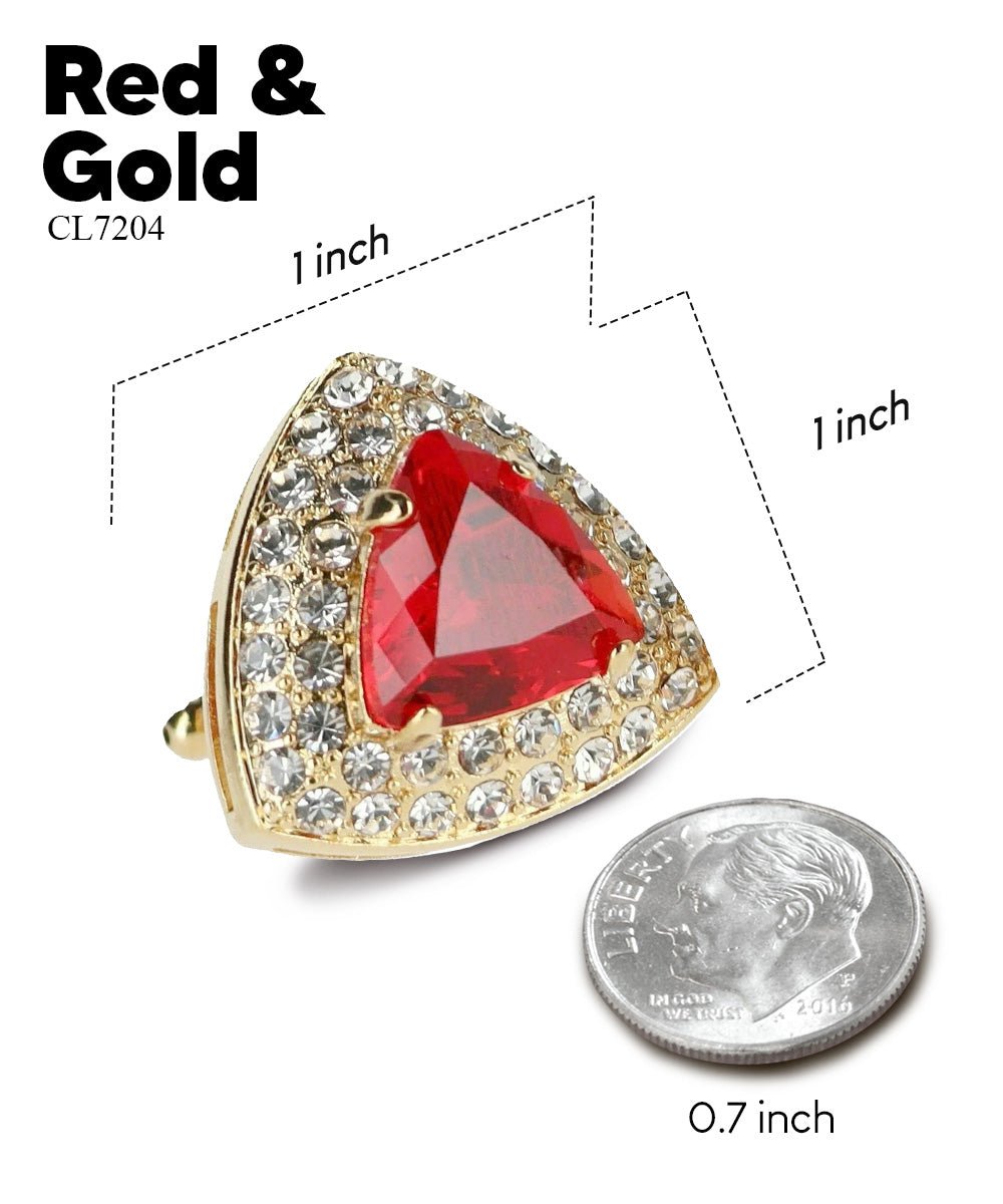 BLING Colorstone Cufflinks with Triangular Crystal in a Box by Vittorio Vico (CL72XX) (CL - 7204) for Independent Retail Stores by Dubal Brothers