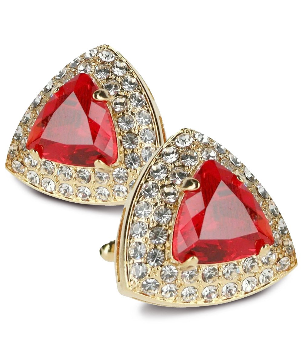 BLING Colorstone Cufflinks with Triangular Crystal in a Box by Vittorio Vico (CL72XX) (CL - 7204) for Independent Retail Stores by Dubal Brothers