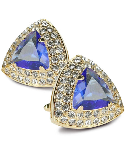 BLING Colorstone Cufflinks with Triangular Crystal in a Box by Vittorio Vico (CL72XX) (CL - 7206) for Independent Retail Stores by Dubal Brothers