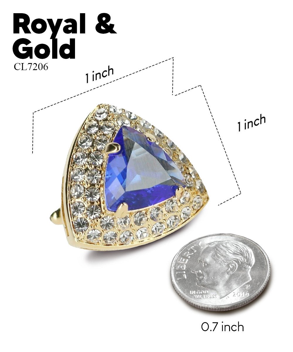 BLING Colorstone Cufflinks with Triangular Crystal in a Box by Vittorio Vico (CL72XX) (CL - 7206) for Independent Retail Stores by Dubal Brothers