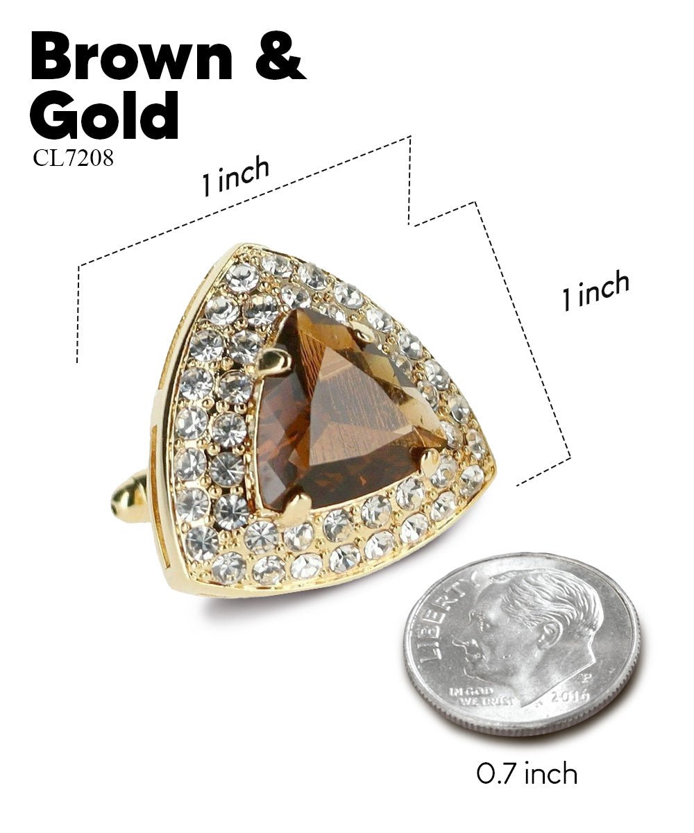 BLING Colorstone Cufflinks with Triangular Crystal in a Box by Vittorio Vico (CL72XX) (CL - 7208) for Independent Retail Stores by Dubal Brothers