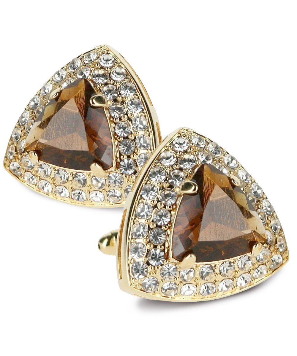 BLING Colorstone Cufflinks with Triangular Crystal in a Box by Vittorio Vico (CL72XX) (CL - 7208) for Independent Retail Stores by Dubal Brothers
