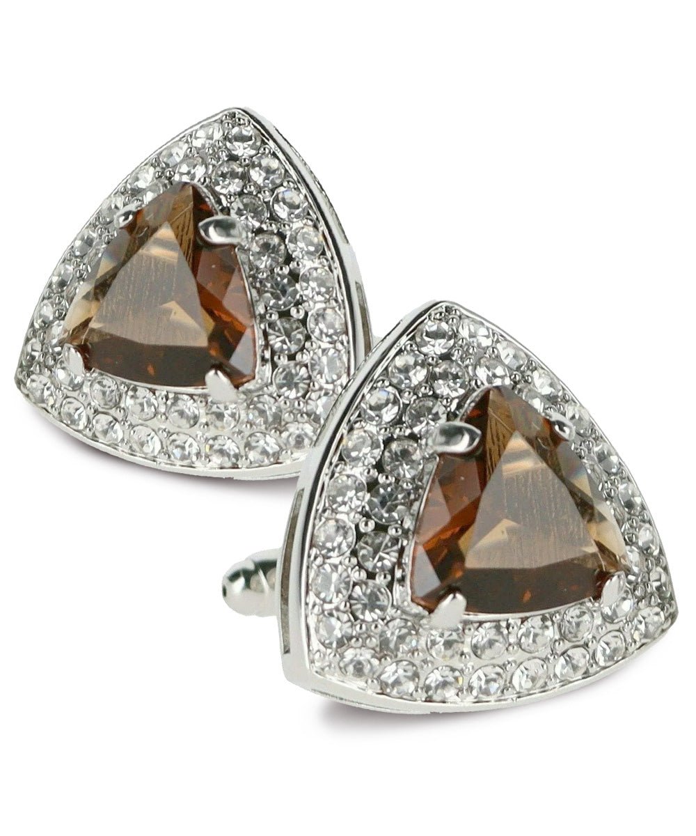 BLING Colorstone Cufflinks with Triangular Crystal in a Box by Vittorio Vico (CL72XX) (CL - 7209) for Independent Retail Stores by Dubal Brothers