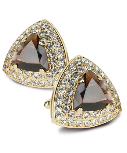 BLING Colorstone Cufflinks with Triangular Crystal in a Box by Vittorio Vico (CL72XX) (CL - 7210) for Independent Retail Stores by Dubal Brothers