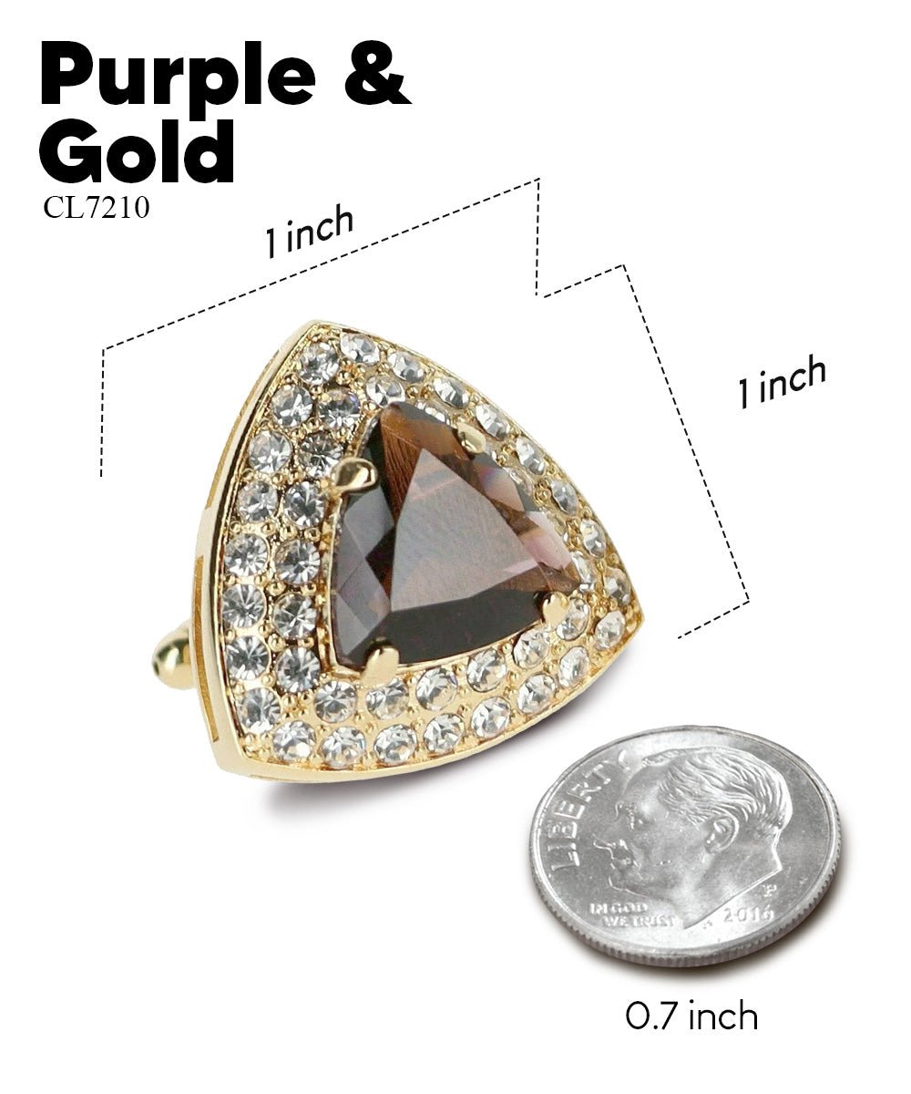 BLING Colorstone Cufflinks with Triangular Crystal in a Box by Vittorio Vico (CL72XX) (CL - 7210) for Independent Retail Stores by Dubal Brothers