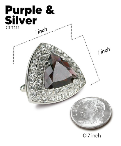 BLING Colorstone Cufflinks with Triangular Crystal in a Box by Vittorio Vico (CL72XX) (CL - 7211) for Independent Retail Stores by Dubal Brothers