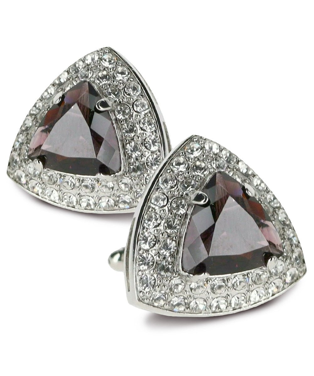 BLING Colorstone Cufflinks with Triangular Crystal in a Box by Vittorio Vico (CL72XX) (CL - 7211) for Independent Retail Stores by Dubal Brothers