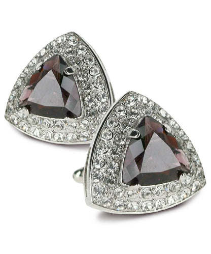BLING Colorstone Cufflinks with Triangular Crystal in a Box by Vittorio Vico (CL72XX) (CL - 7211) for Independent Retail Stores by Dubal Brothers