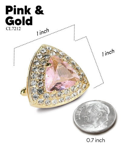 BLING Colorstone Cufflinks with Triangular Crystal in a Box by Vittorio Vico (CL72XX) (CL - 7212) for Independent Retail Stores by Dubal Brothers