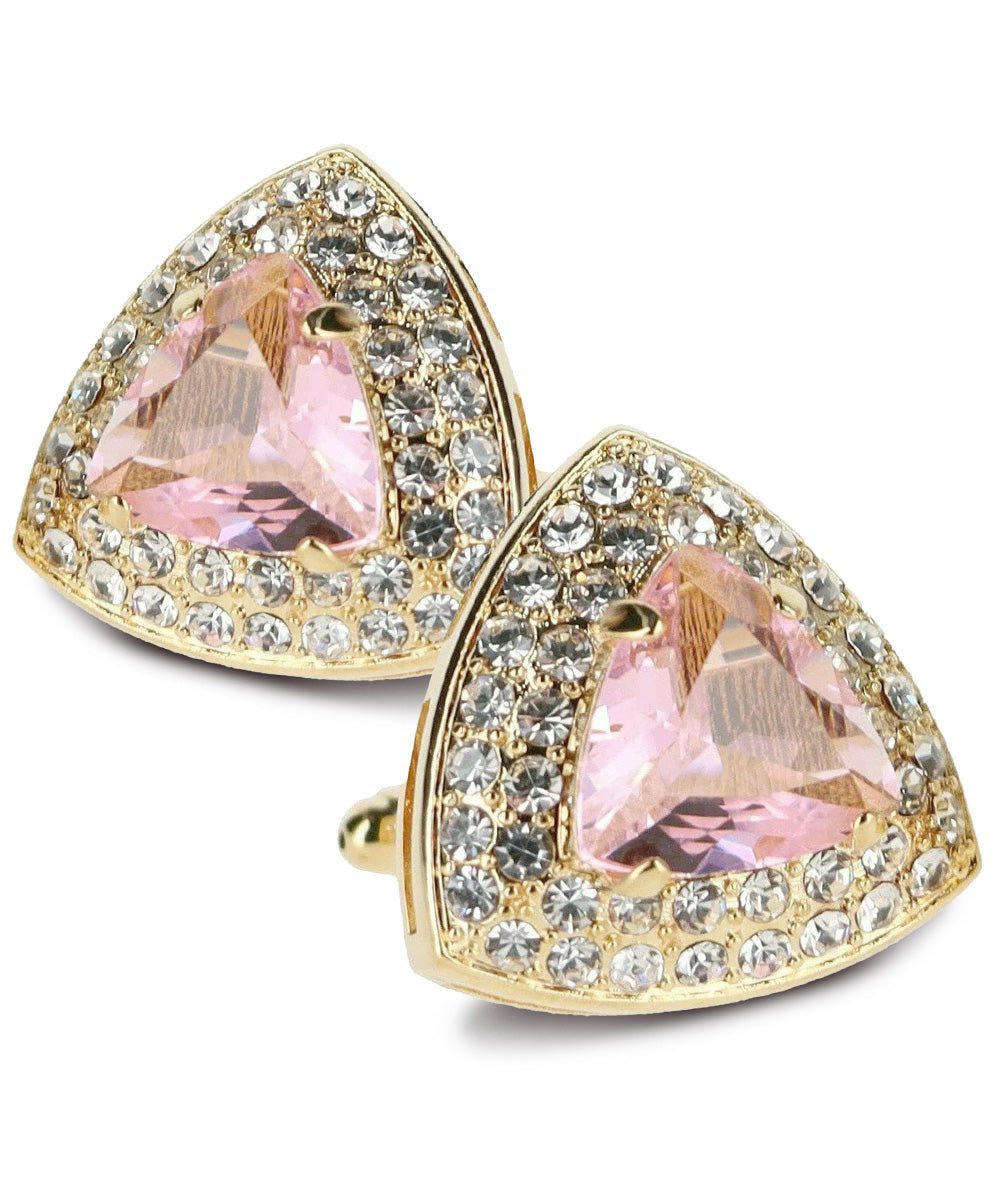 BLING Colorstone Cufflinks with Triangular Crystal in a Box by Vittorio Vico (CL72XX) (CL - 7212) for Independent Retail Stores by Dubal Brothers