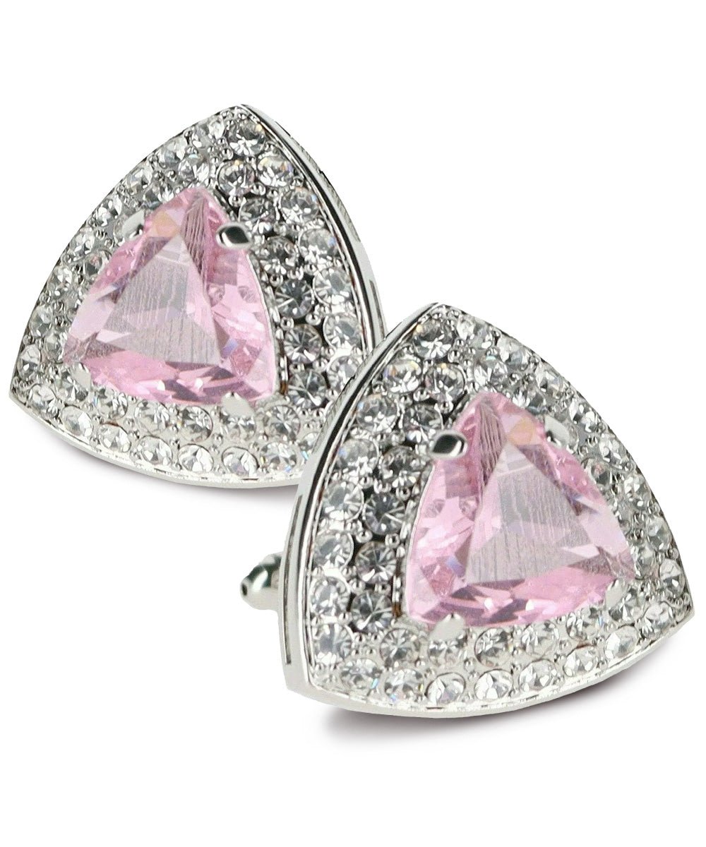 BLING Colorstone Cufflinks with Triangular Crystal in a Box by Vittorio Vico (CL72XX) (CL - 7213) for Independent Retail Stores by Dubal Brothers