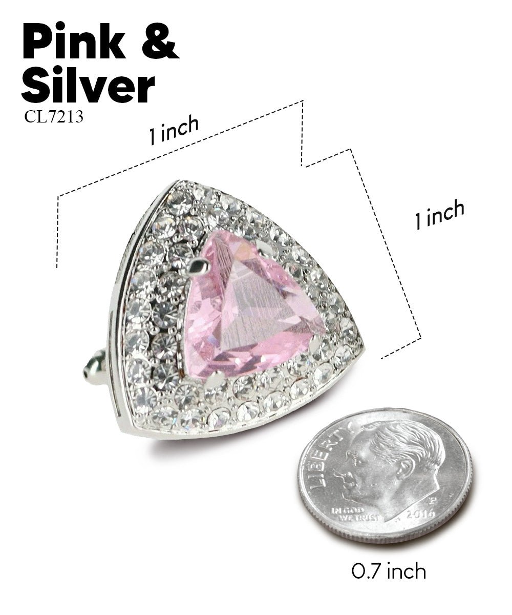 BLING Colorstone Cufflinks with Triangular Crystal in a Box by Vittorio Vico (CL72XX) (CL - 7213) for Independent Retail Stores by Dubal Brothers