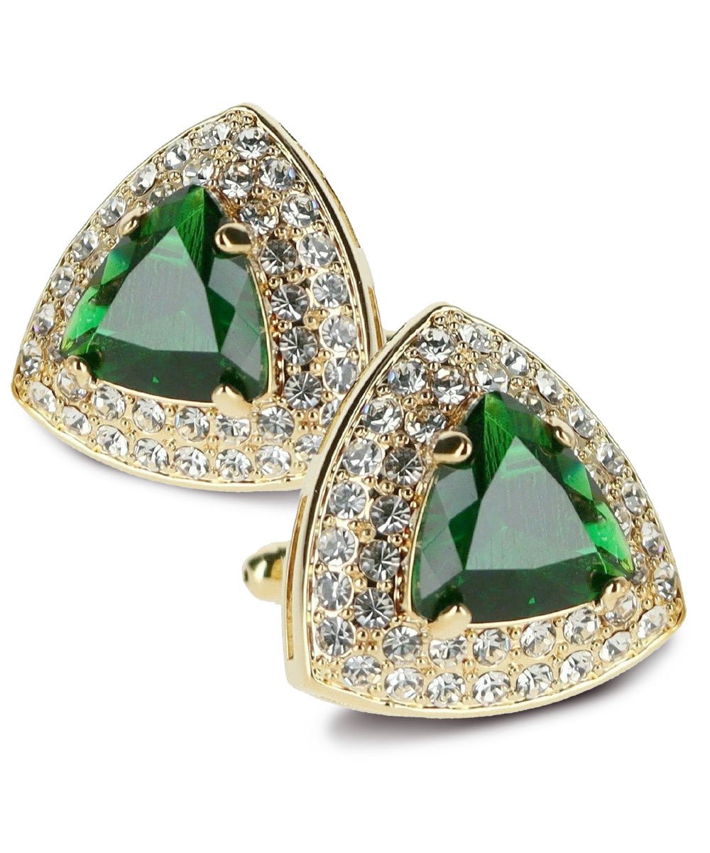 BLING Colorstone Cufflinks with Triangular Crystal in a Box by Vittorio Vico (CL72XX) (CL - 7214) for Independent Retail Stores by Dubal Brothers