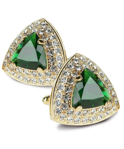 BLING Colorstone Cufflinks with Triangular Crystal in a Box by Vittorio Vico (CL72XX) (CL - 7214) for Independent Retail Stores by Dubal Brothers