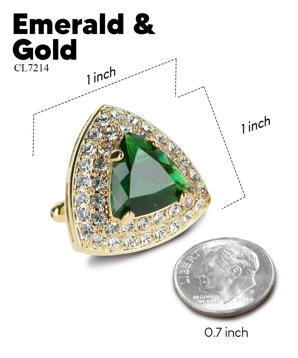 BLING Colorstone Cufflinks with Triangular Crystal in a Box by Vittorio Vico (CL72XX) (CL - 7214) for Independent Retail Stores by Dubal Brothers