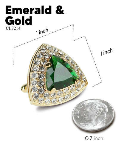 BLING Colorstone Cufflinks with Triangular Crystal in a Box by Vittorio Vico (CL72XX) (CL - 7214) for Independent Retail Stores by Dubal Brothers