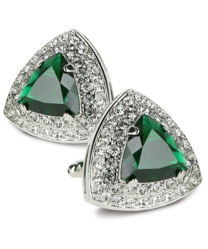 BLING Colorstone Cufflinks with Triangular Crystal in a Box by Vittorio Vico (CL72XX) (CL - 7215) for Independent Retail Stores by Dubal Brothers