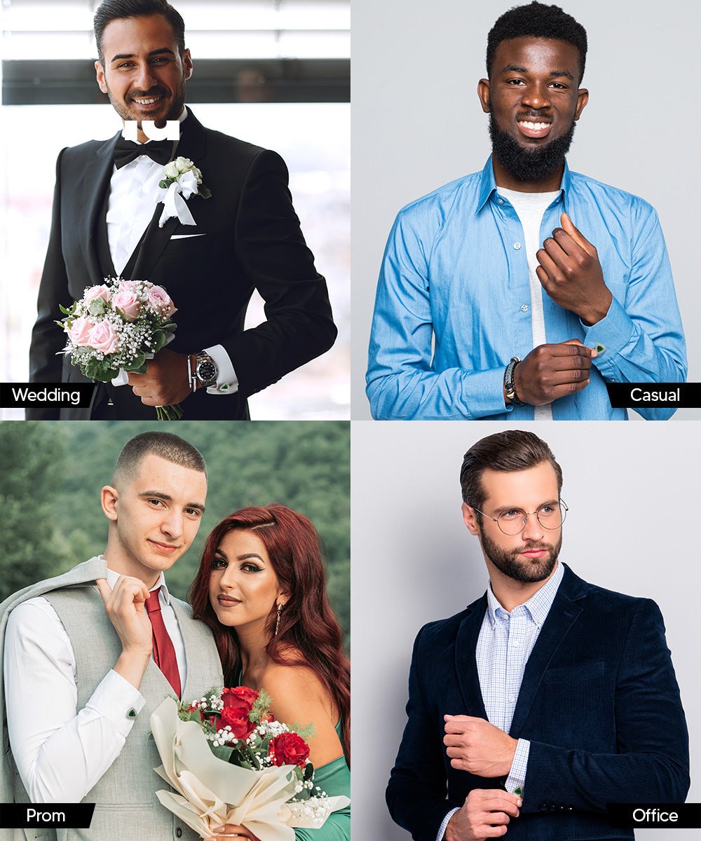 BLING Colorstone Cufflinks with Triangular Crystal in a Box by Vittorio Vico (CL72XX) (CL - 7215) for Independent Retail Stores by Dubal Brothers