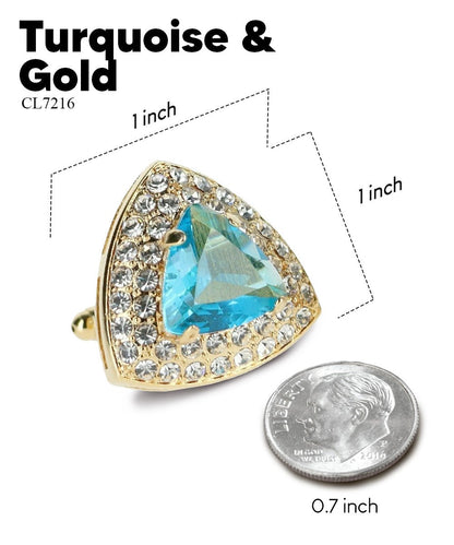 BLING Colorstone Cufflinks with Triangular Crystal in a Box by Vittorio Vico (CL72XX) (CL - 7216) for Independent Retail Stores by Dubal Brothers