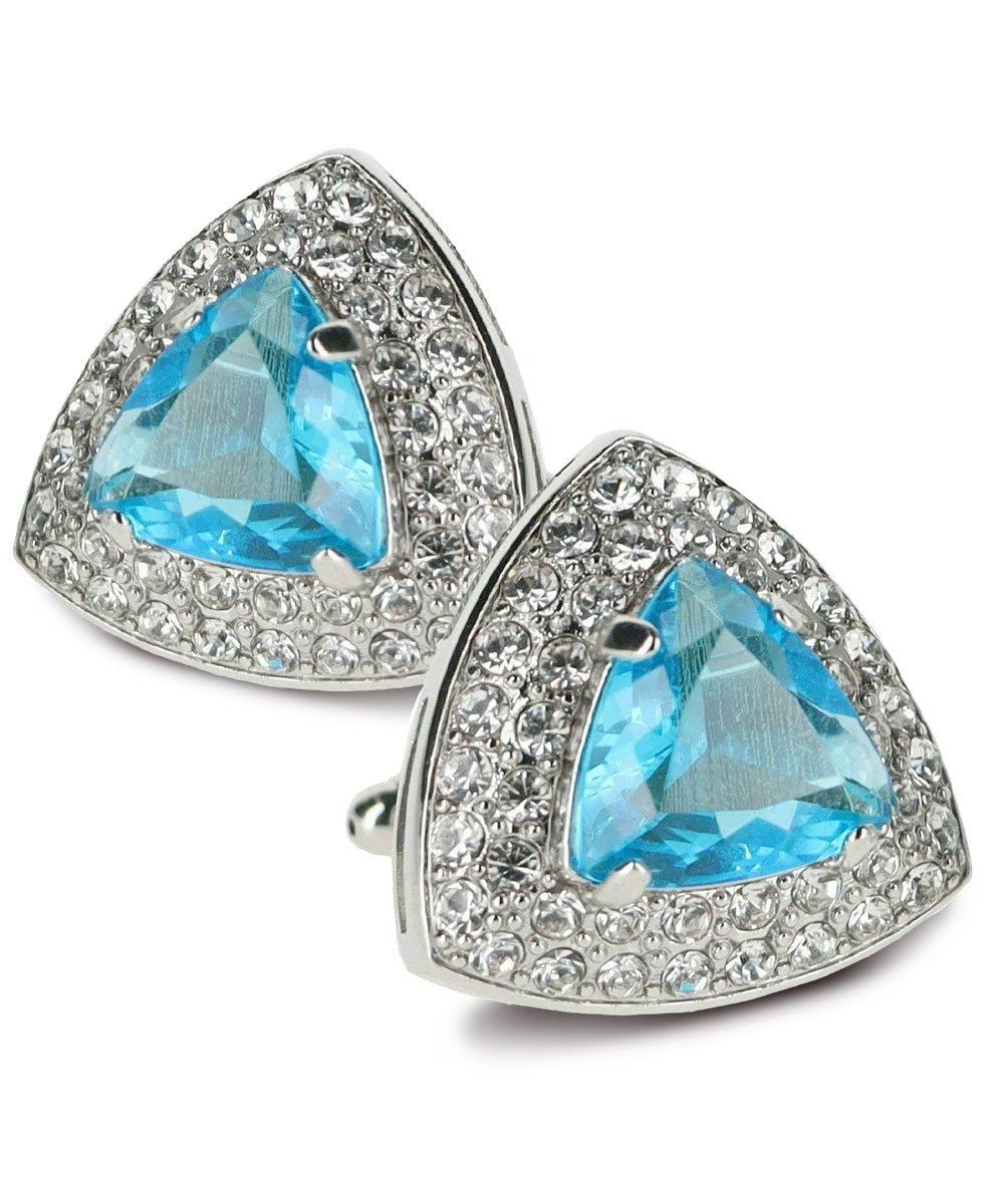 BLING Colorstone Cufflinks with Triangular Crystal in a Box by Vittorio Vico (CL72XX) (CL - 7217) for Independent Retail Stores by Dubal Brothers