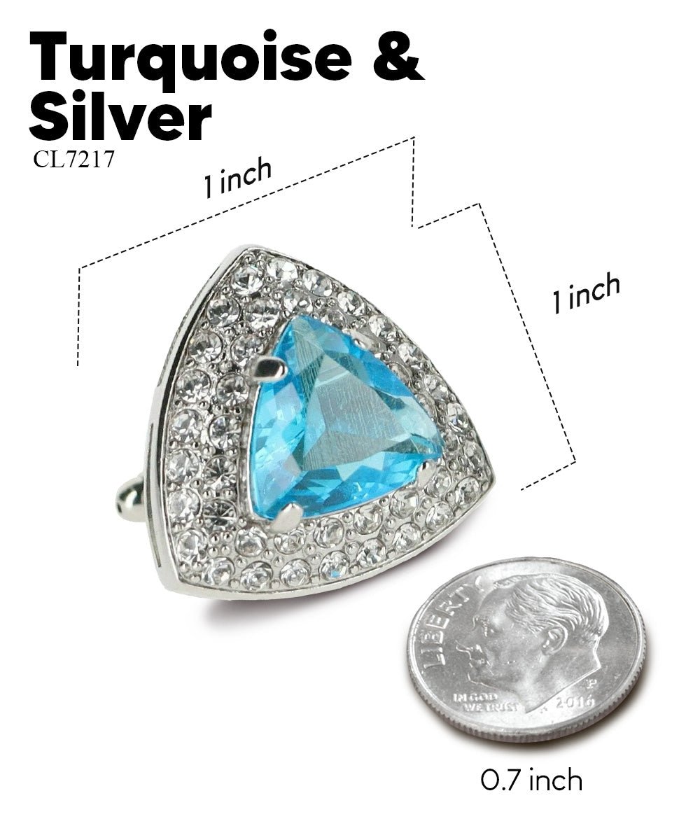 BLING Colorstone Cufflinks with Triangular Crystal in a Box by Vittorio Vico (CL72XX) (CL - 7217) for Independent Retail Stores by Dubal Brothers