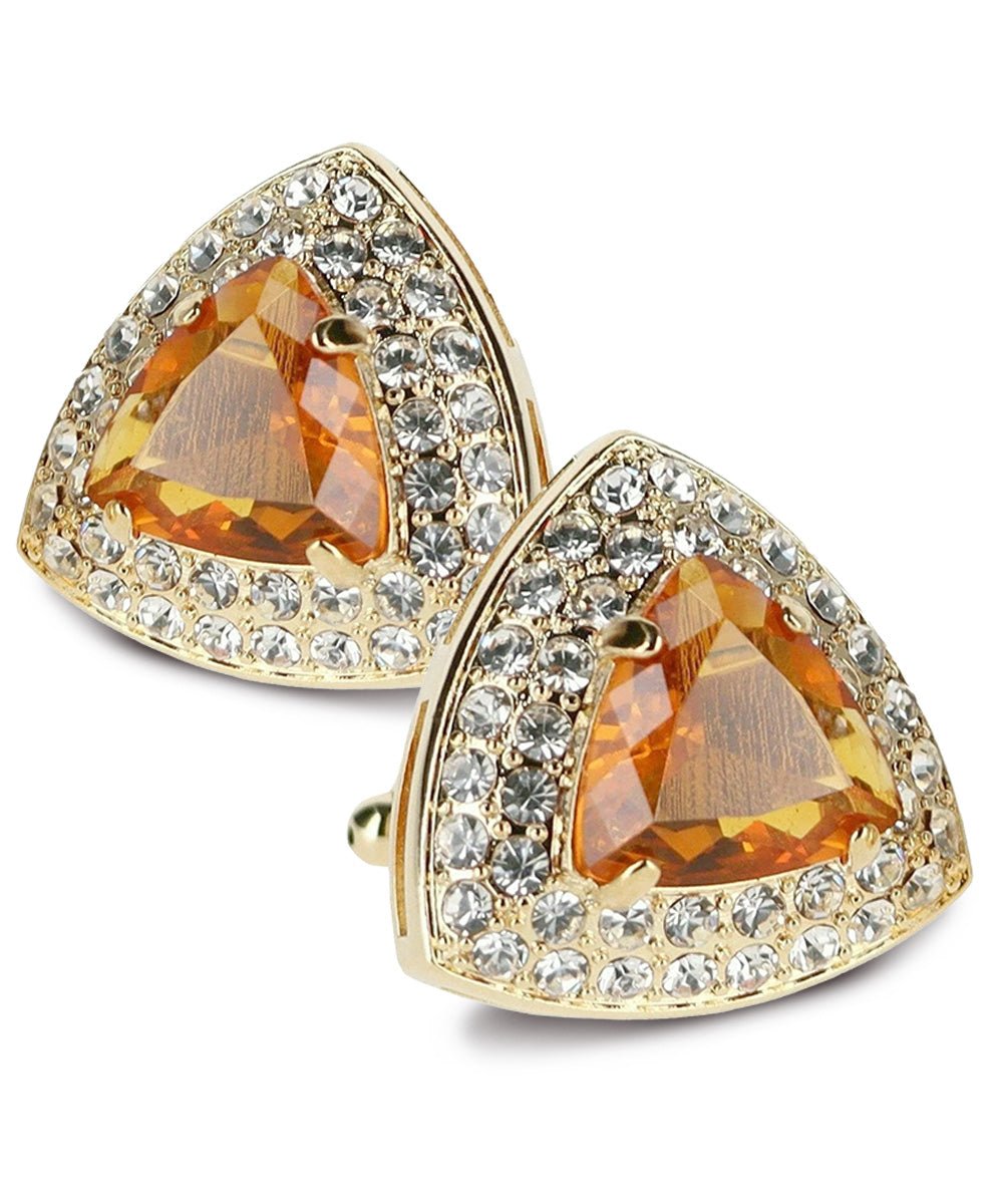 BLING Colorstone Cufflinks with Triangular Crystal in a Box by Vittorio Vico (CL72XX) (CL - 7218) for Independent Retail Stores by Dubal Brothers
