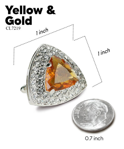 BLING Colorstone Cufflinks with Triangular Crystal in a Box by Vittorio Vico (CL72XX) (CL - 7219) for Independent Retail Stores by Dubal Brothers