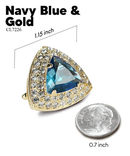 BLING Colorstone Cufflinks with Triangular Crystal in a Box by Vittorio Vico (CL72XX) (CL - 7226) for Independent Retail Stores by Dubal Brothers