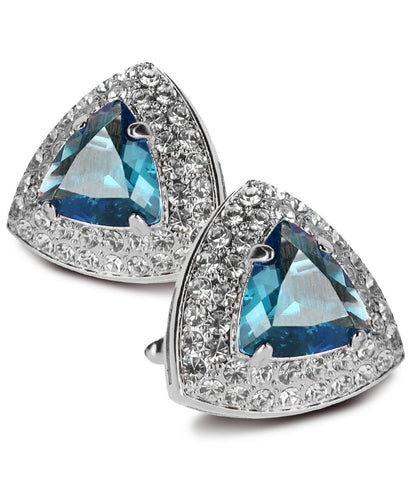 BLING Colorstone Cufflinks with Triangular Crystal in a Box by Vittorio Vico (CL72XX) (CL - 7227) for Independent Retail Stores by Dubal Brothers