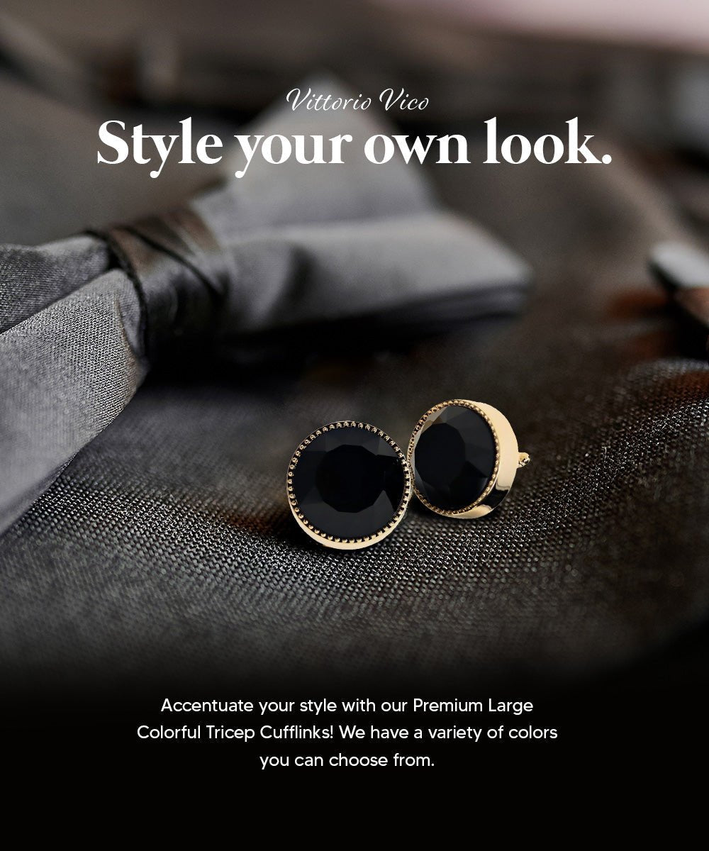 Bling Colorstone Tricep Cufflinks in a Box by Vittorio Vico (CL16XX) (cl - 1600) for Independent Retail Stores by Dubal Brothers