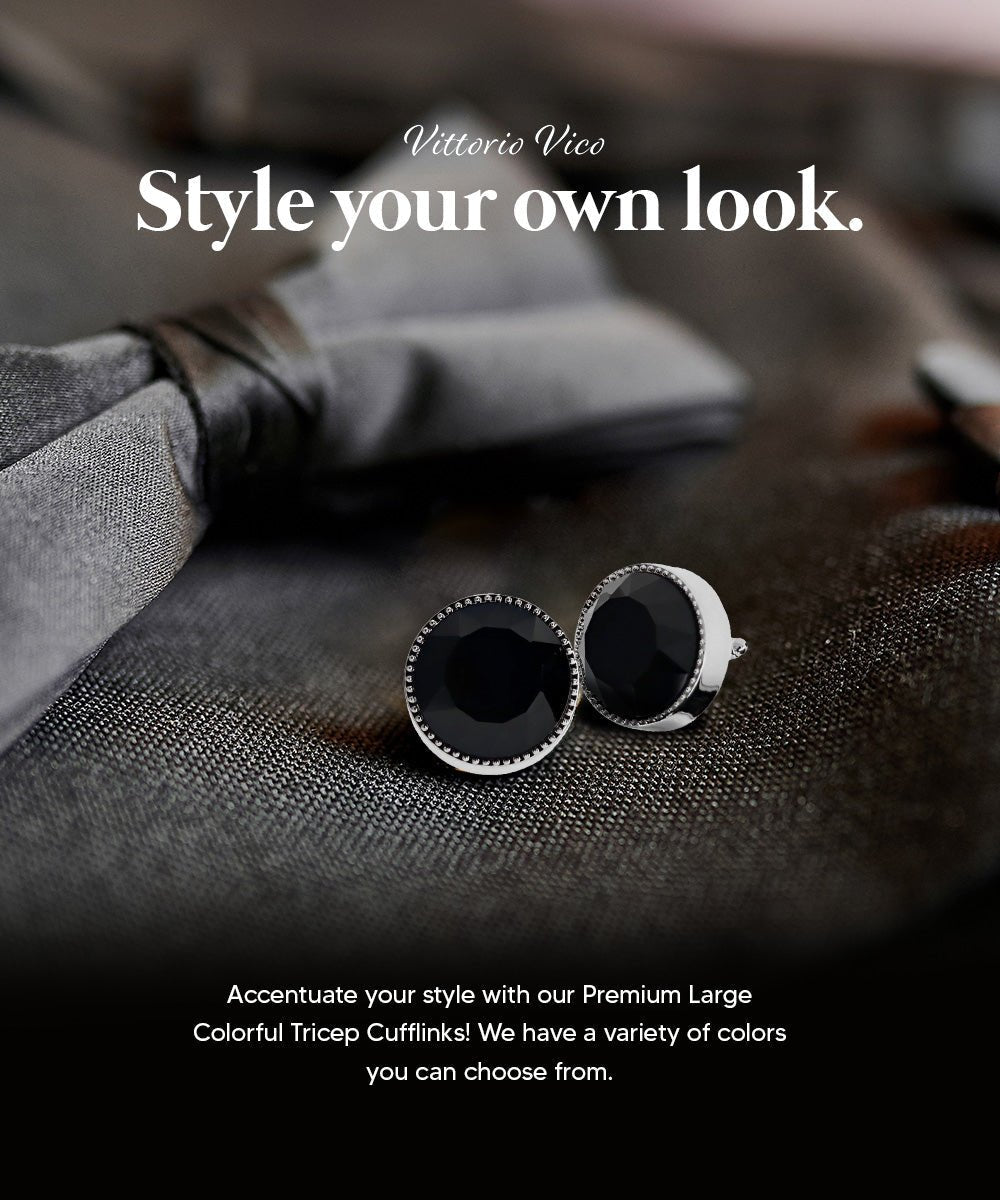 Bling Colorstone Tricep Cufflinks in a Box by Vittorio Vico (CL16XX) (cl - 1601) for Independent Retail Stores by Dubal Brothers