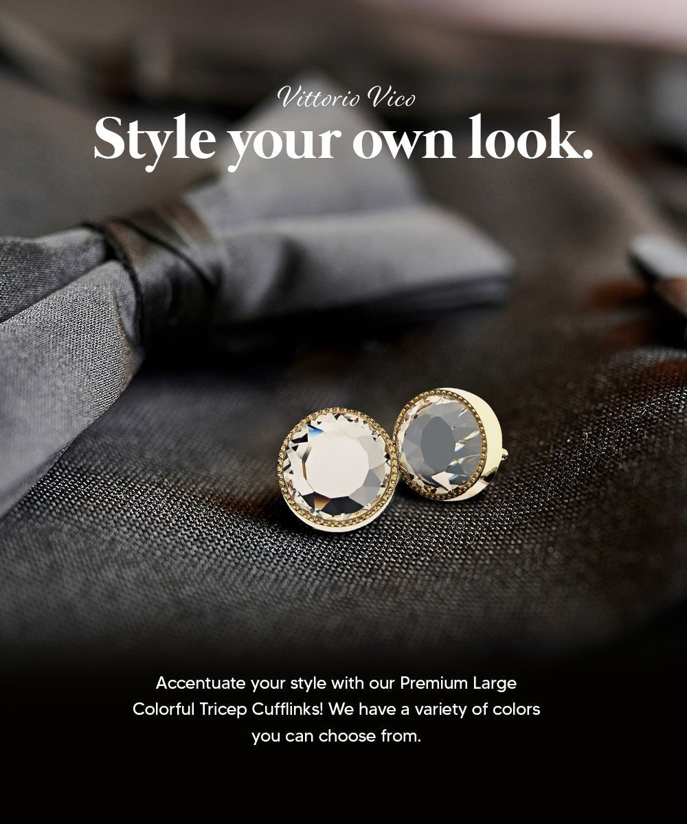 Bling Colorstone Tricep Cufflinks in a Box by Vittorio Vico (CL16XX) (cl - 1602) for Independent Retail Stores by Dubal Brothers