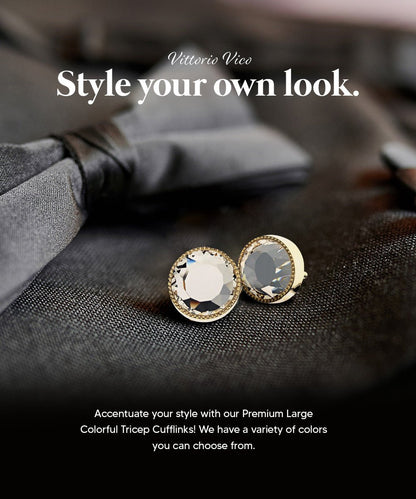 Bling Colorstone Tricep Cufflinks in a Box by Vittorio Vico (CL16XX) (cl - 1602) for Independent Retail Stores by Dubal Brothers