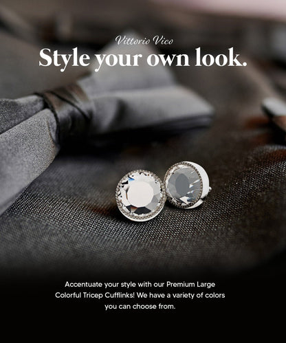 Bling Colorstone Tricep Cufflinks in a Box by Vittorio Vico (CL16XX) (cl - 1603) for Independent Retail Stores by Dubal Brothers