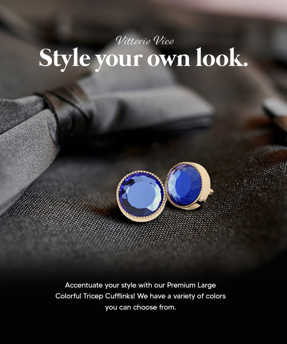 Bling Colorstone Tricep Cufflinks in a Box by Vittorio Vico (CL16XX) (cl - 1606) for Independent Retail Stores by Dubal Brothers