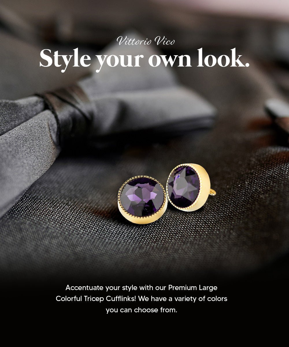 Bling Colorstone Tricep Cufflinks in a Box by Vittorio Vico (CL16XX) (cl - 1610) for Independent Retail Stores by Dubal Brothers