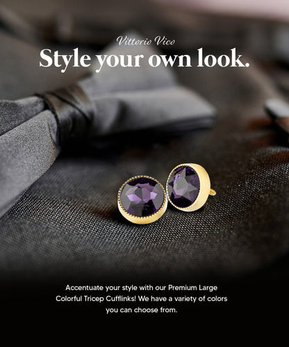 Bling Colorstone Tricep Cufflinks in a Box by Vittorio Vico (CL16XX) (cl - 1610) for Independent Retail Stores by Dubal Brothers