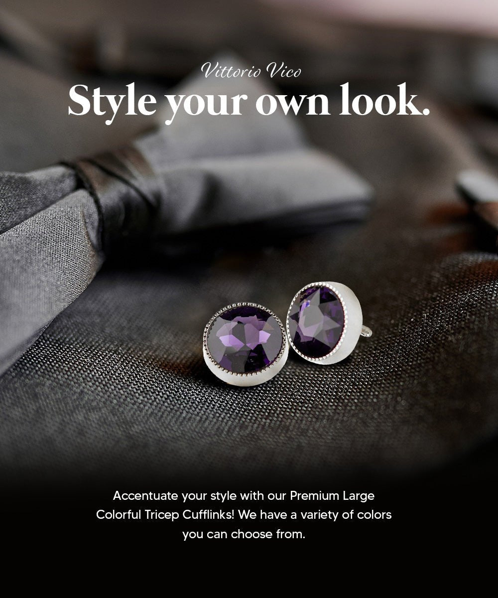 Bling Colorstone Tricep Cufflinks in a Box by Vittorio Vico (CL16XX) (cl - 1611) for Independent Retail Stores by Dubal Brothers