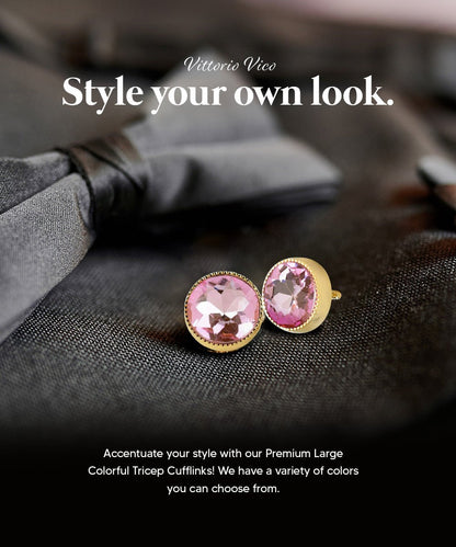 Bling Colorstone Tricep Cufflinks in a Box by Vittorio Vico (CL16XX) (cl - 1612) for Independent Retail Stores by Dubal Brothers