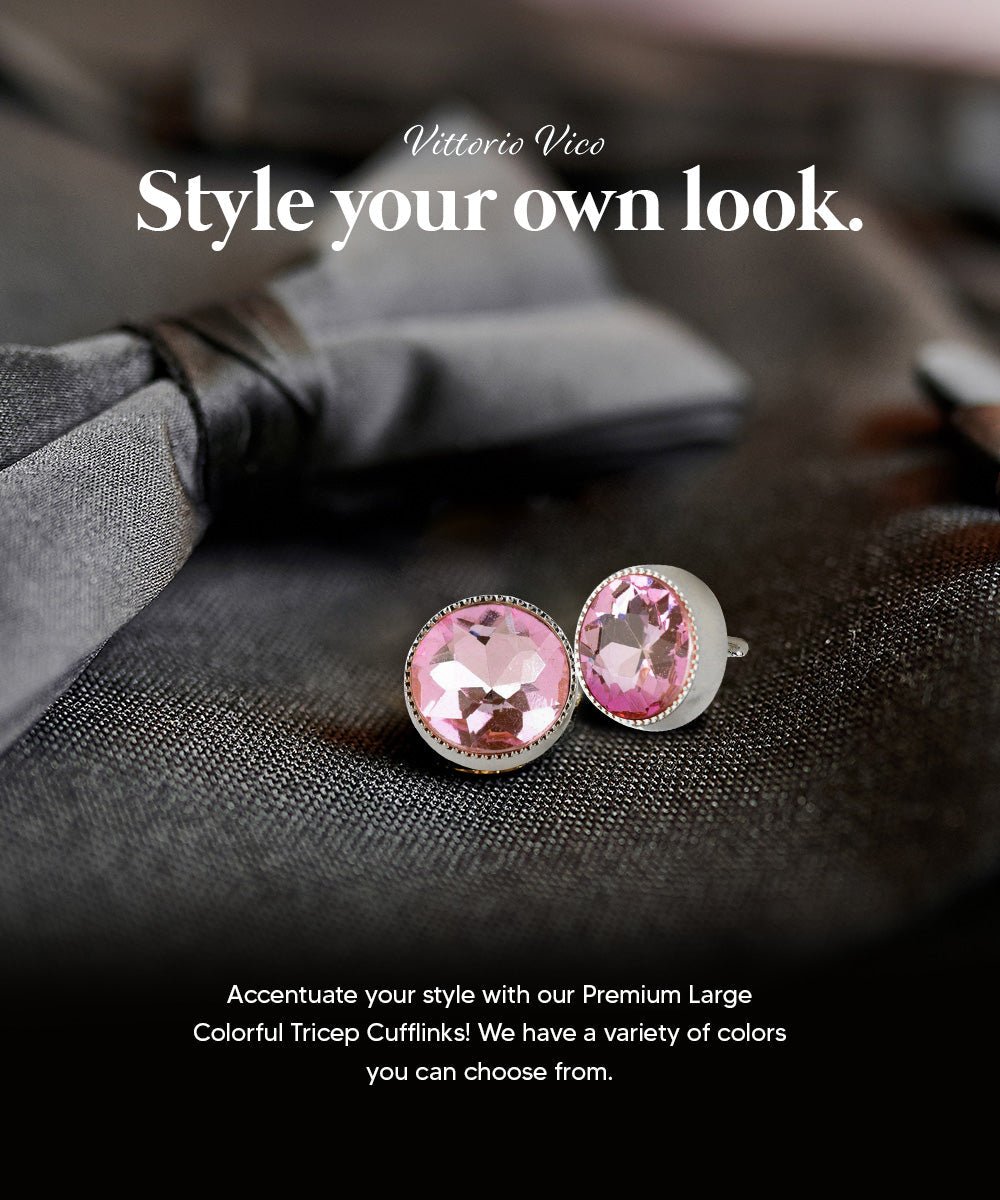 Bling Colorstone Tricep Cufflinks in a Box by Vittorio Vico (CL16XX) (cl - 1613) for Independent Retail Stores by Dubal Brothers