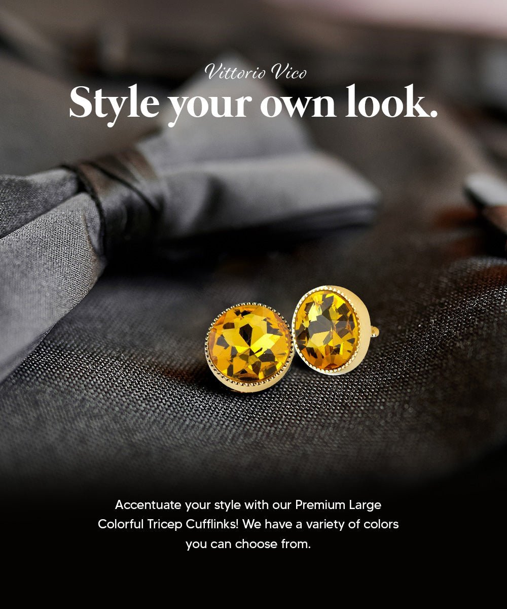 Bling Colorstone Tricep Cufflinks in a Box by Vittorio Vico (CL16XX) (cl - 1618) for Independent Retail Stores by Dubal Brothers