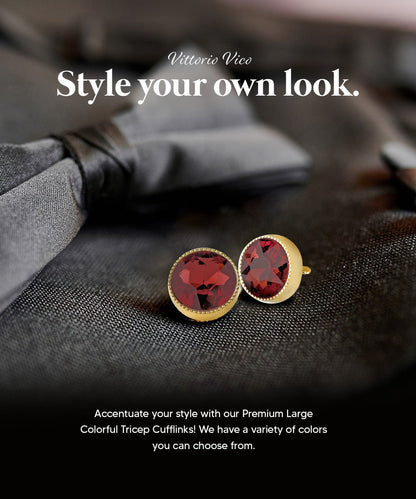 Bling Colorstone Tricep Cufflinks in a Box by Vittorio Vico (CL16XX) (cl - 1628) for Independent Retail Stores by Dubal Brothers