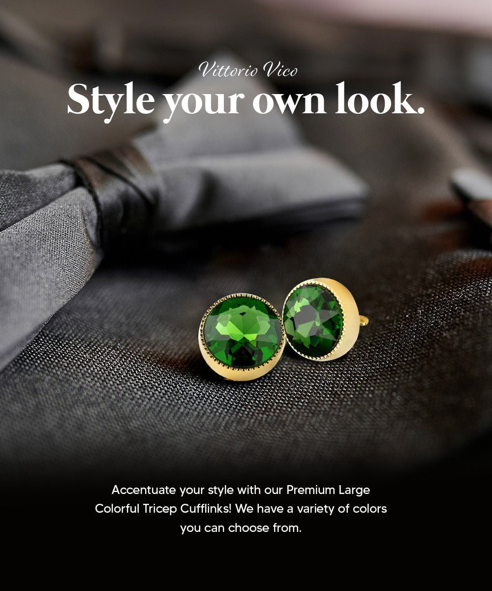 Bling Colorstone Tricep Cufflinks in a Box by Vittorio Vico (CL16XX) (cl - 1638) for Independent Retail Stores by Dubal Brothers