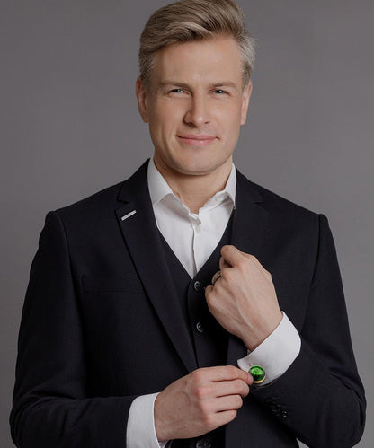 Bling Colorstone Tricep Cufflinks in a Box by Vittorio Vico (CL16XX) (cl - 1638) for Independent Retail Stores by Dubal Brothers