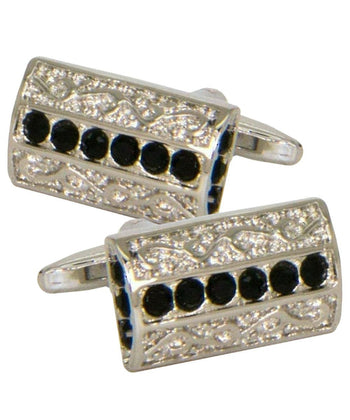 Bling Cufflinks with Bar Setting in a Box by Vittorio Vico (CL19XX) - CL 1900 - Wholesale Cufflinks by Dubal Brothers