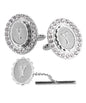 Bling Initial Cufflinks & Tie Tack Set in a Gift Box (A to Z) by Vittorio Vico (initial - cuff - link - tie - tack - YS) for Independent Retail Stores by Dubal Brothers