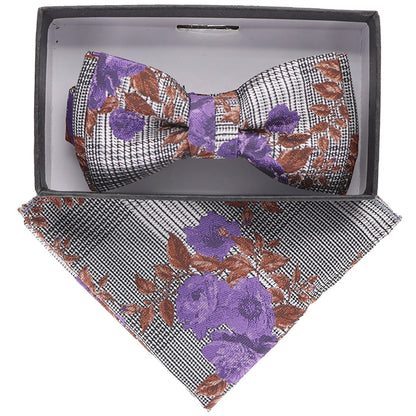 Boy's Design Bow Tie & Pocket Square in a Box by Vittorio Farina (KBH - 080) for Independent Retail Stores by Dubal Brothers