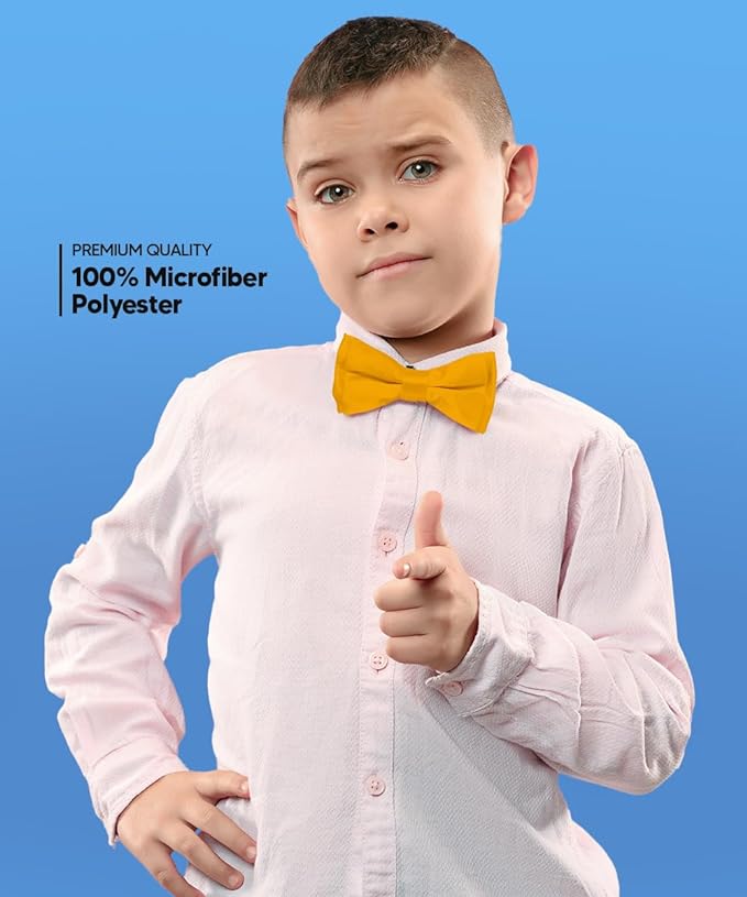 Boy's Solid Bow Tie by Vittorio Farina (boys - amber) for Independent Retail Stores by Dubal Brothers